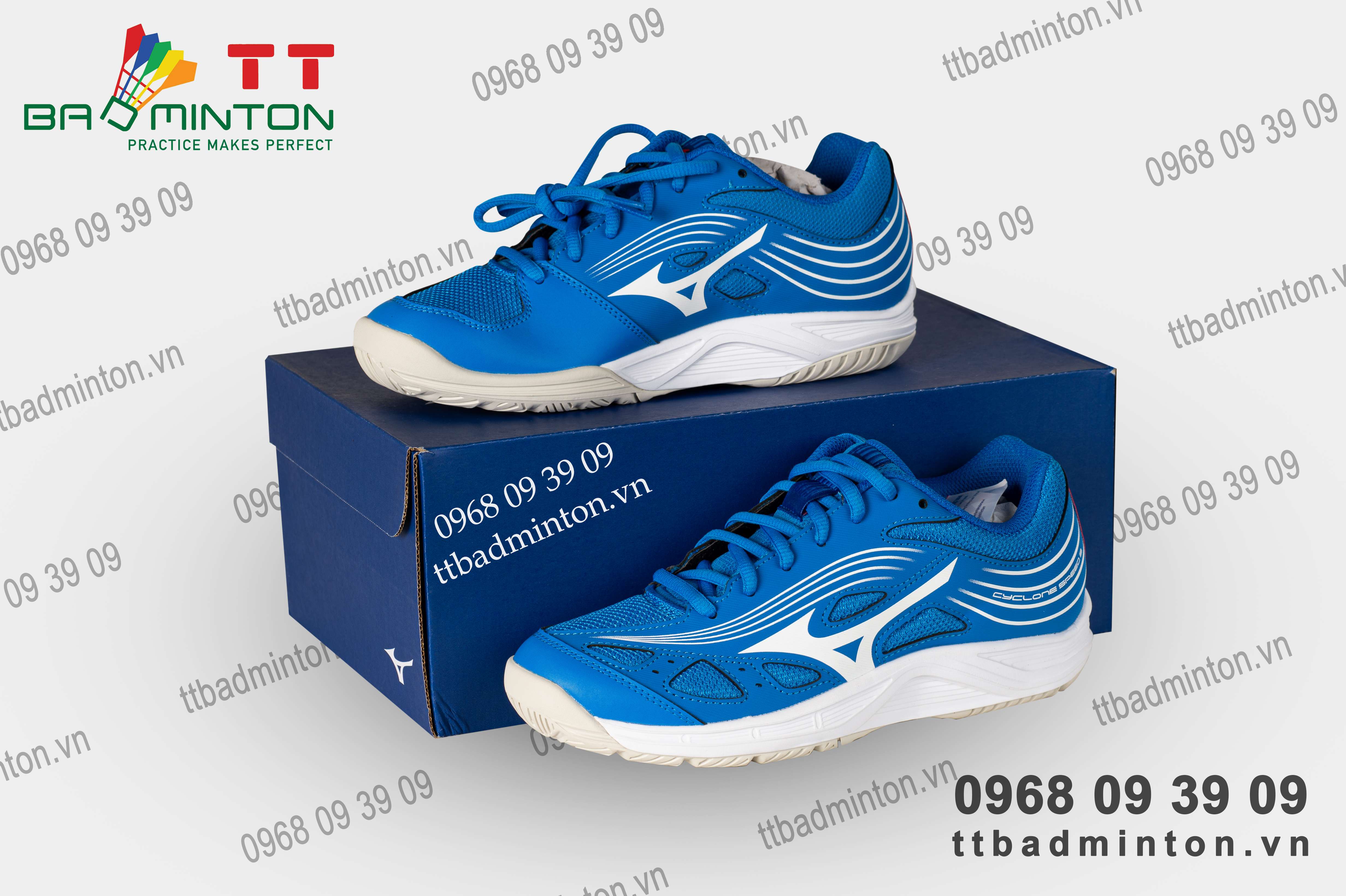 Giày cầu lông Mizuno Cyclone Speed 3 - xanh trắng đỏ