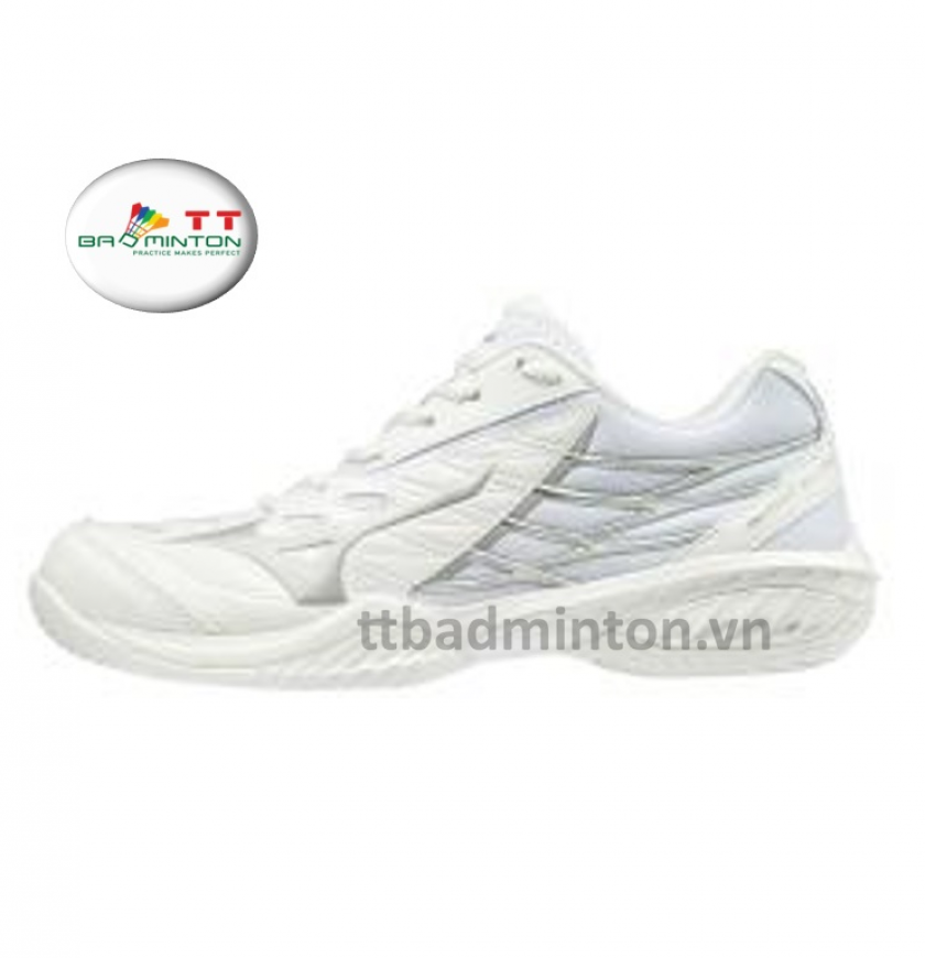 Giày cầu lông Mizuno (Nhật) Wave Claw - Nữ (trắng bạc)