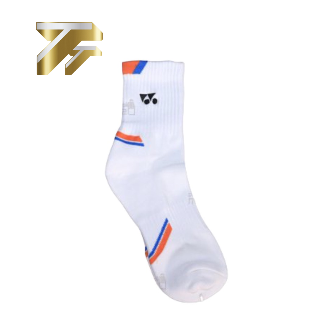 Yonex Vớ logo - trắng viền xanh cam