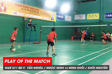 Play of the match | JWS 2021 (Tháng 3) | BD U11 Chung kết: T. Nghĩa/N. Minh vs M. Khôi/K. Nguyên (1)