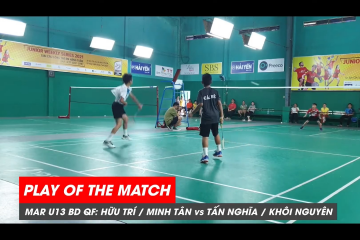 Play of the match | JWS 2021 (Tháng 3) BD U13 Tứ kết: Hữu Trí/Minh Tân vs Tấn Nghĩa/Khôi Nguyên (1)