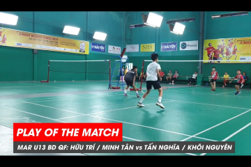 Play of the match | JWS 2021 (Tháng 3) BD U13 Tứ kết: Hữu Trí/Minh Tân vs Tấn Nghĩa/Khôi Nguyên (2)